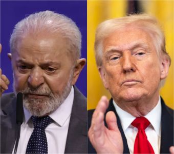 Os presidentes do Brasil, Lula (esq.), e dos Estados Unidos, Donald Trump (dir.)