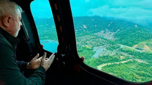 Lula fez sobrevoo na região norte de São Paulo, atingida pelas chuvas