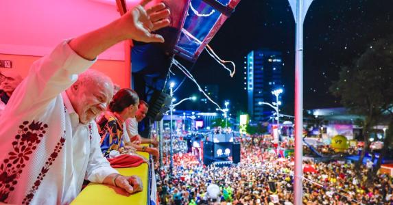O presidente Lula no Carnaval de Salvador