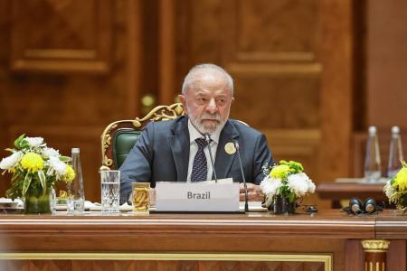O presidente Lula durante a recepção em hotel na Índia
