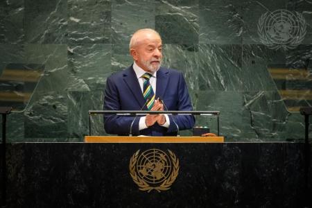O presidente Luiz Inácio Lula da Silva (PT) durante discurso na Assembleia Geral da ONU