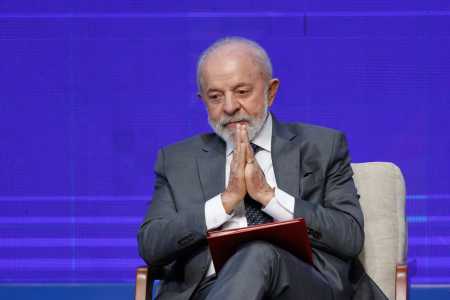 O presidente Lula na abertura do Fórum Empresarial do Brics, no Rio de Janeiro
