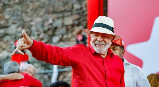 O presidente Lula no aniversário do PT