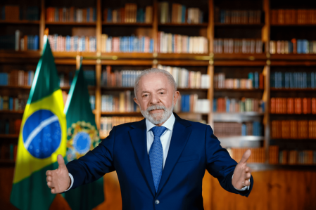 O presidente Luiz Inácio Lula da Silva durante pronunciamento na TV