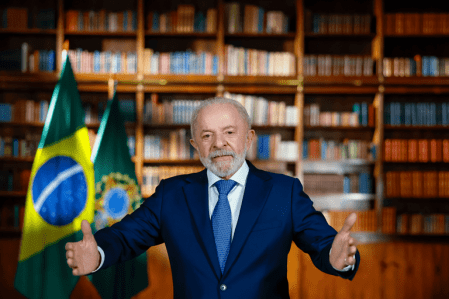 O presidente Luiz Inácio Lula da Silva durante pronunciamento na TV