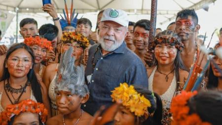 Lula visitou, nesta segunda-feira (13), Terra Indígena Raposa Serra do Sol, em Roraima