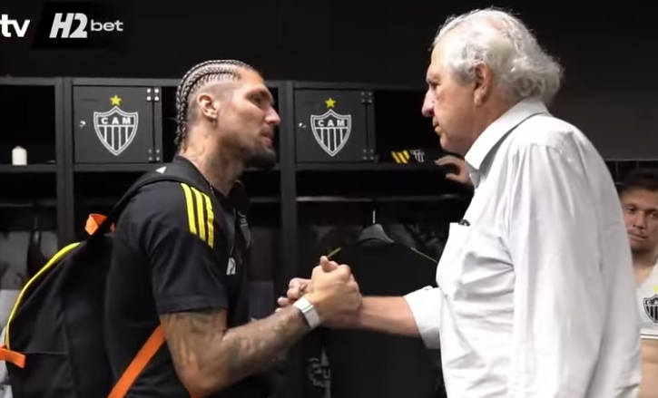 Sócio da SAF do Atlético, Rubens Menin conversa com Lyanco após grave lesão