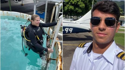 Mãe faz curso de mergulho em busca do filho, que caiu com o avião no mar de Ubatuba (SP)