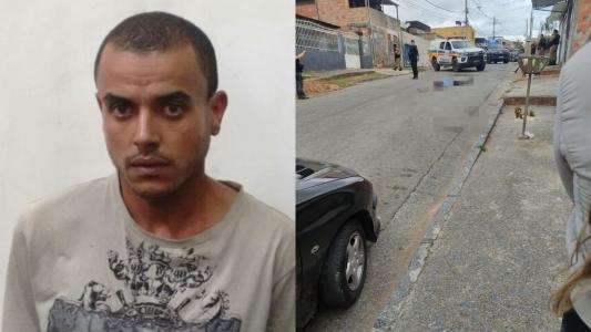 Foto de Magno Magela Santos, de 38 anos, antes de morrer e baleado no chão, após ser alvejado por Davidson Soares da Rocha