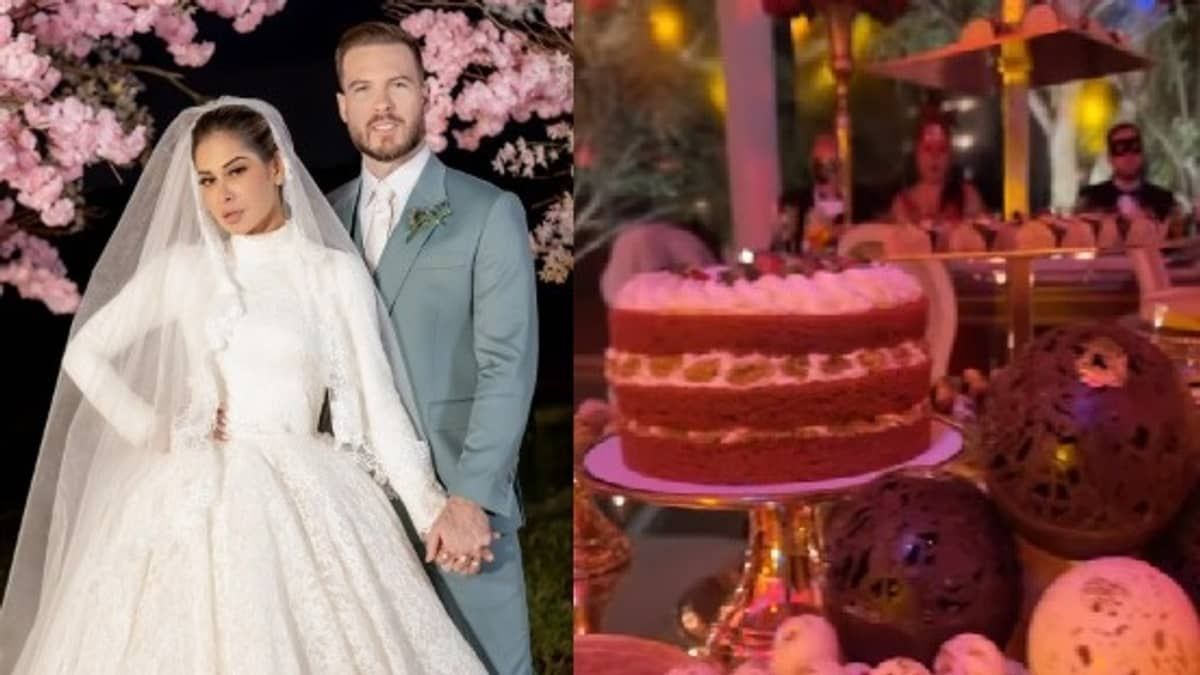 Após criticar receita de bolo, Maíra Cardi exibe mesa de doces em casamento com Thiago Nigro