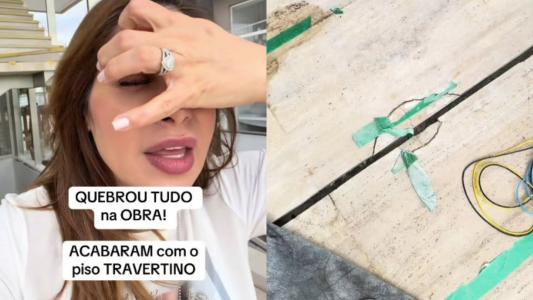 Maíra Cardi se revolta com piso quebrado