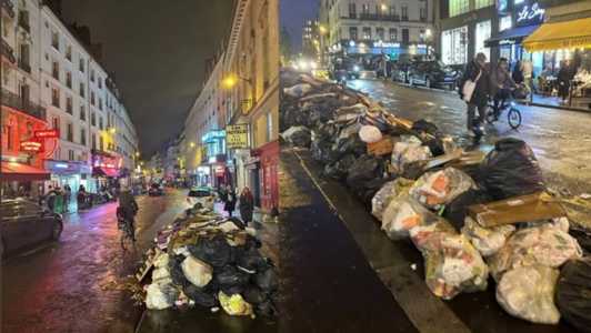 Mais de cinco mil toneladas de lixo estão acumuladas nas ruas de Paris
