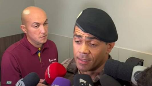 Major Thomas Hilário, do Batalhão de Choque da PM, explicou as normas de segurança