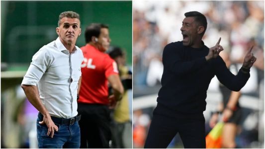 Mancini (esq), do América, e Caixinha (dir), do Bragantino