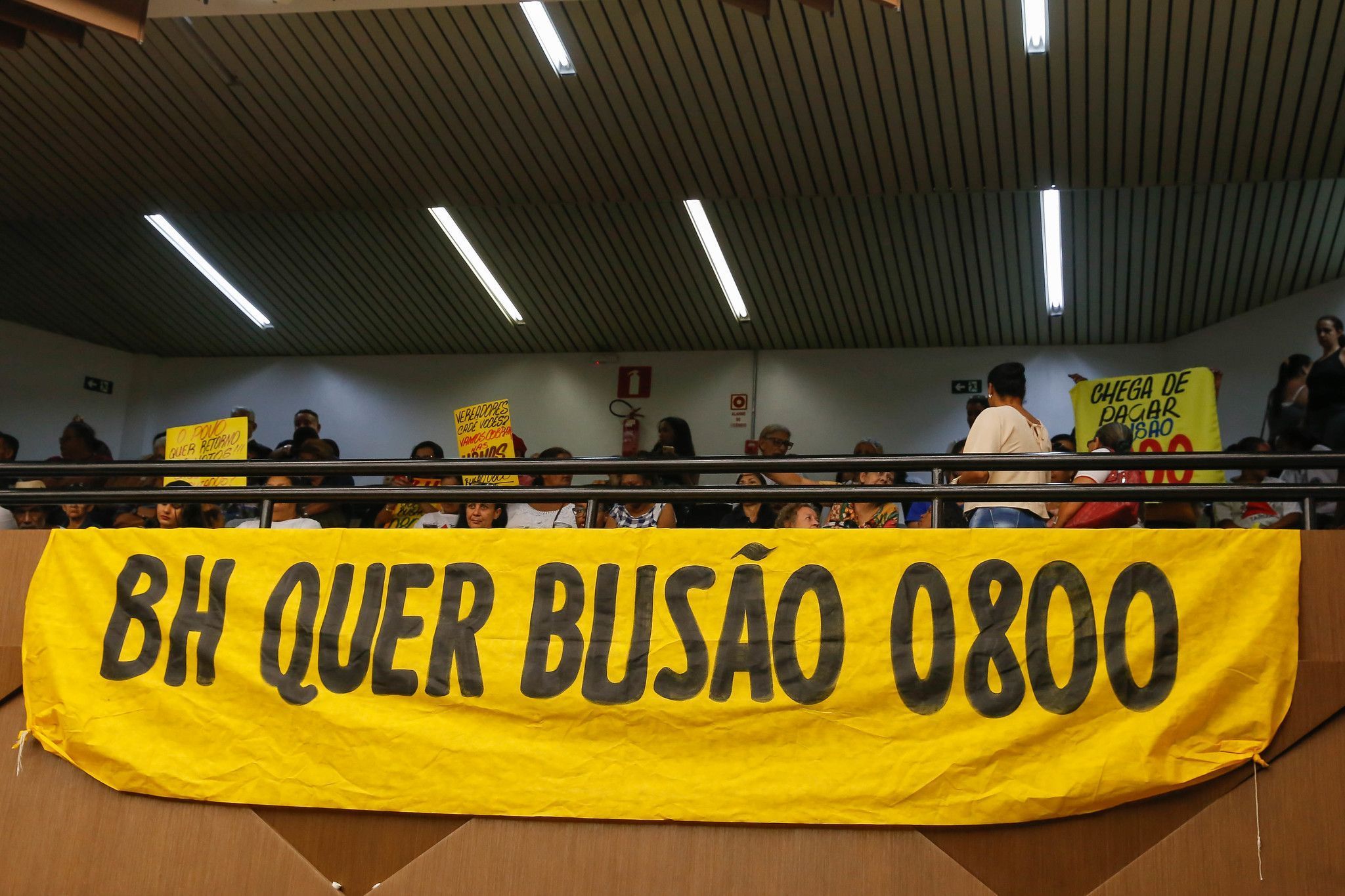 Manifestação marca início da votação do projeto Tarifa Zero na Câmara de BH