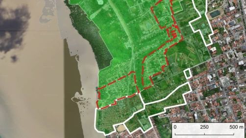 Mapa elaborado pela Prefeitura de Maceió indica áreas monitoradas pelo município e especifica ponto onde é necessária a retirada de moradores
