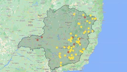 Mapa indica pontos interditados nas estradas estaduais