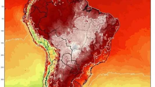 Mapa mostra previsão de temperaturas elevadas em todas as regiões brasileiras