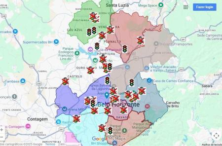Mapa mostra situação dos sinais de trânsito de BH