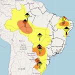 Brasil tem combo de alertas de tempestade, granizo, vendaval e chuva para 16 estados