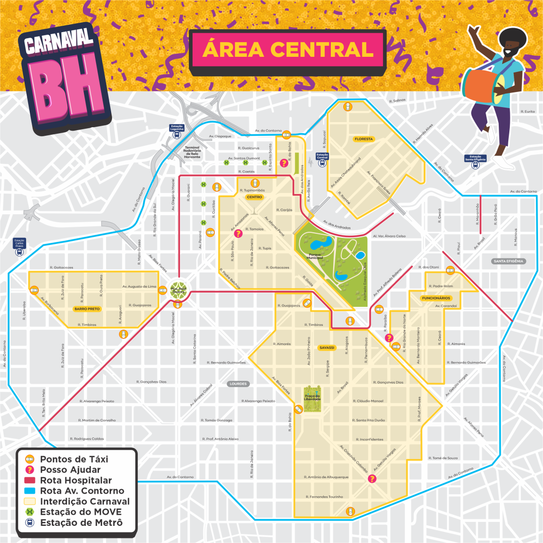Carnaval de BH: Veja o que muda no trânsito no Centro de BH