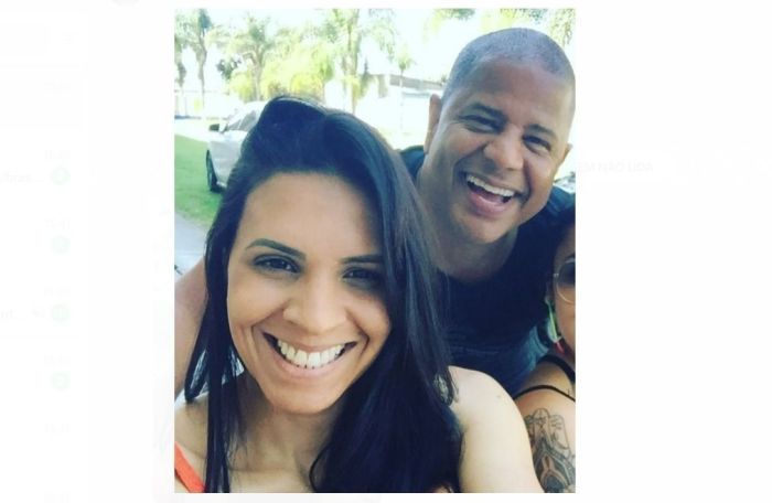 Taís Moreira e Marcelinho Carioca em foto tirada em setembro de 2021