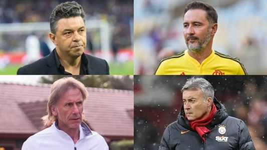 Marcelo Gallardo (esq. alto), Vítor Pereira (dir. alto), Ricardo Gareca (esq. baixo) e Torrent (dir. baixo)