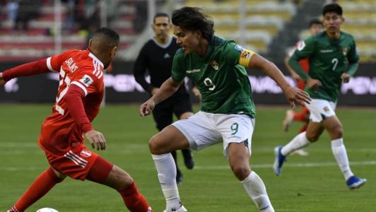 Marcelo Moreno em ação, em seu último jogo pela Seleção da Bolívia em La Paz