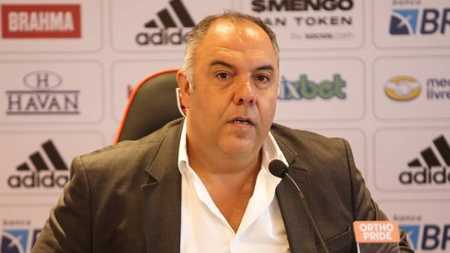 Marcos Braz em entrevista no CT do Flamengo