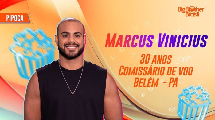 Marcus Vinicius está no time Pipoca do BBB 24