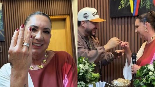 Margareth Serrão recebeu uma aliança do namorado