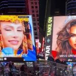 Miss Universo: Maria Brechane aparece em telão da Times Square; assista