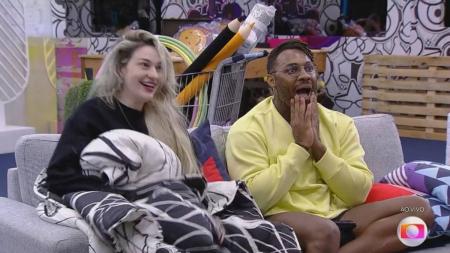Marília e Fred Nicácio ficaram surpresos ao verem Tadeu Schmidt