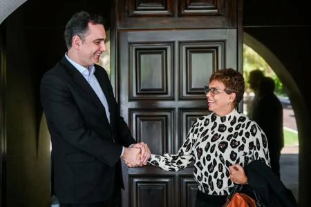 Rodrigo Pacheco, senador, e Marília Campos, prefeita de Contagem.