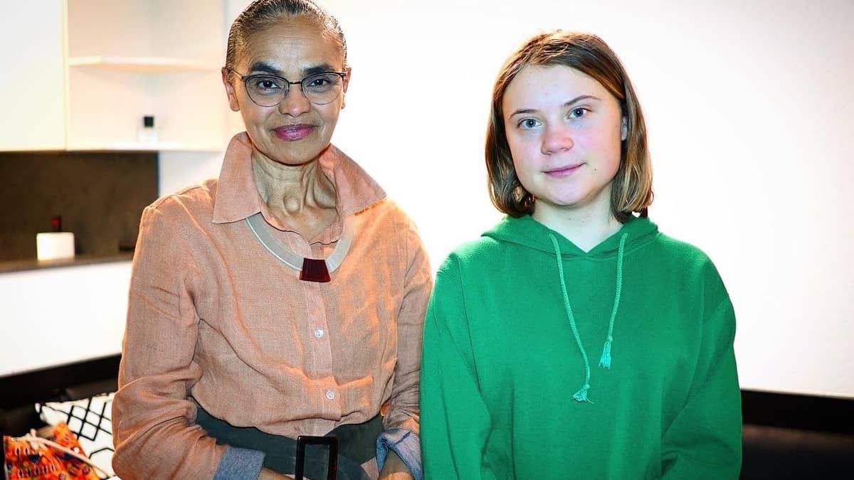 Em Davos, Marina Silva se encontra com ativista ambiental Greta Thunberg