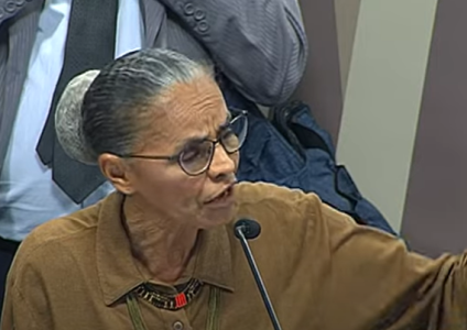 Marina Silva em comissão no Senado nesta terça-feira (27)