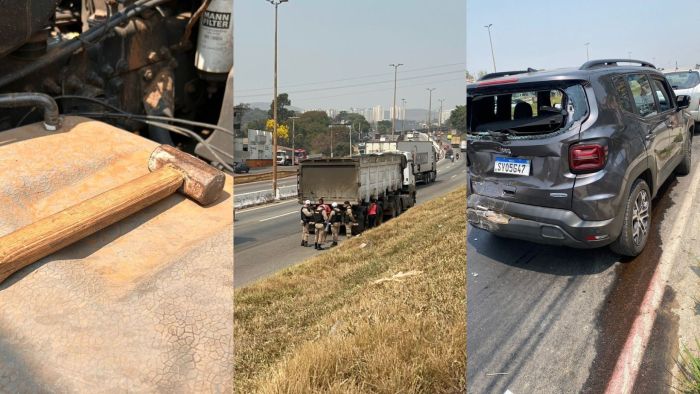 Confusão no Anel Rodoviário de BH tem marretada e facada entre envolvidos.