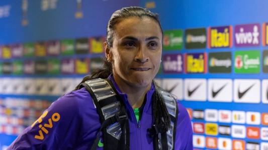 Marta em amistoso entre Brasil e Chile