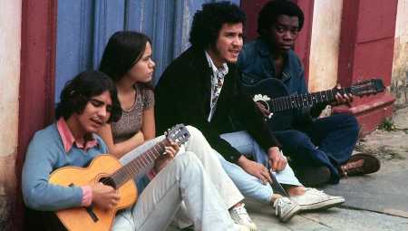 Foto mostra Lô Borges, Duca Leal, Márcio Borges e Milton Nascimento em Diamantina (MG)