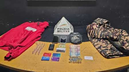 Material apreendido pela polícia