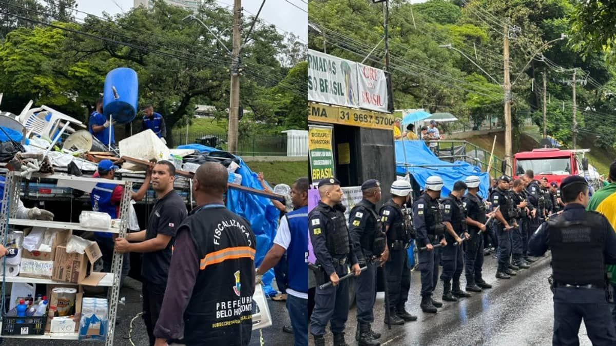 Veja o que foi removido do acampamento na Raja, em BH 