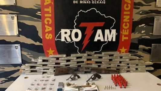 Material apreendido pela polícia