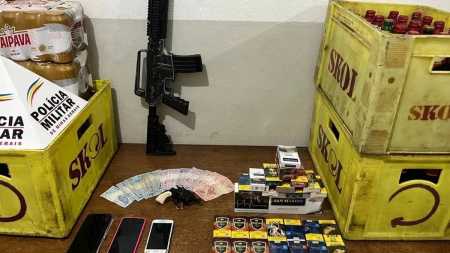 Material apreendido pela polícia