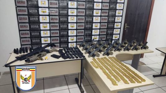 Material apreendido pela Polícia Militar Rodoviária