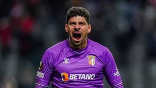 Matheus Magalhães durante classificação do Braga na Liga Europa