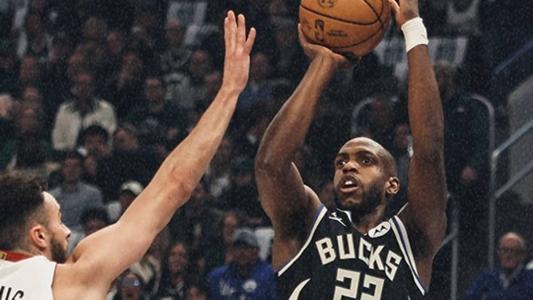 Max Strus, ala-armador do Heat, e Khris Middleton, ala dos Bucks