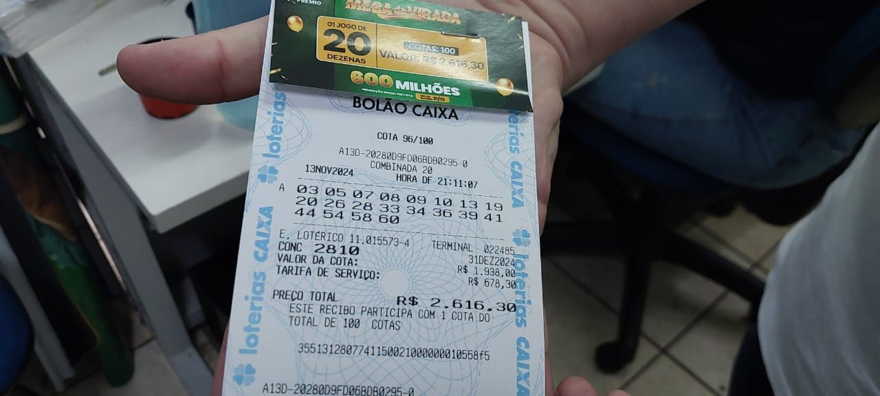 Mega da Virada: no primeiro dia de apostas, lotérica de BH faz bolão que custa R$ 460 mil