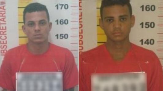 Membro do CV, ‘Gu19' aparece do lado esquerdo da tela; Arnaldo Ferreira de Souza Neto aparece do lado direito; ambos fugiram da Penitenciária de Teófilo Otoni.