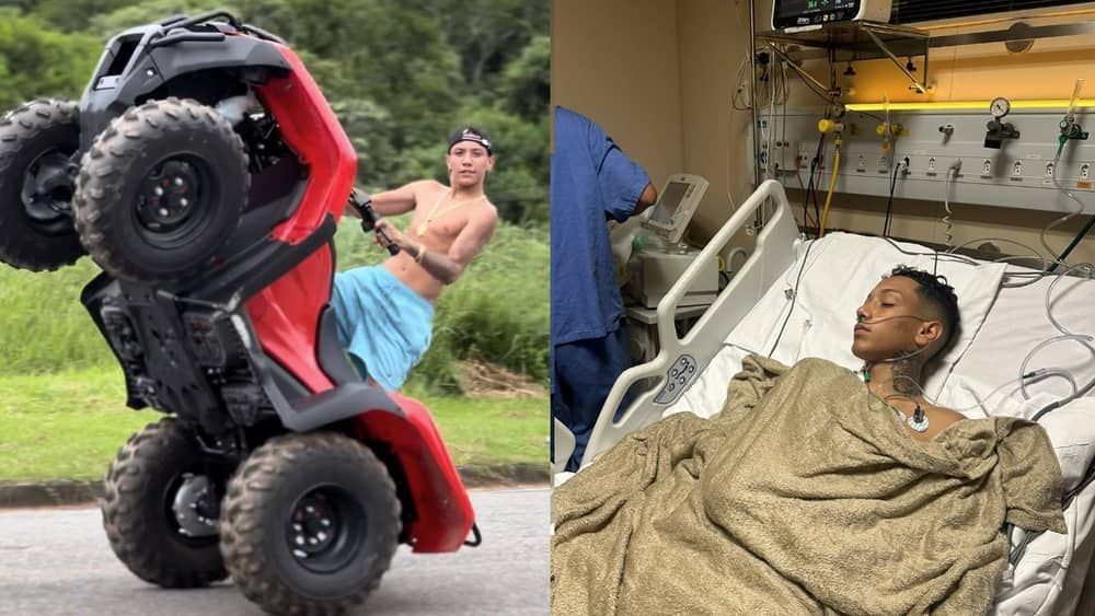 Influencer que levou tiro na cabeça passa por cirurgia após cair de moto em SP