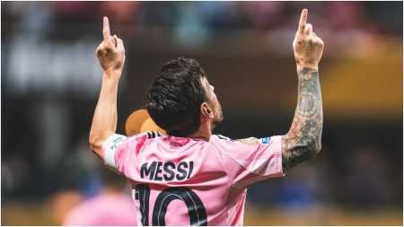 Messi comemora gol do Inter Miami no Mundial de Clubes, nos Estados Unidos
